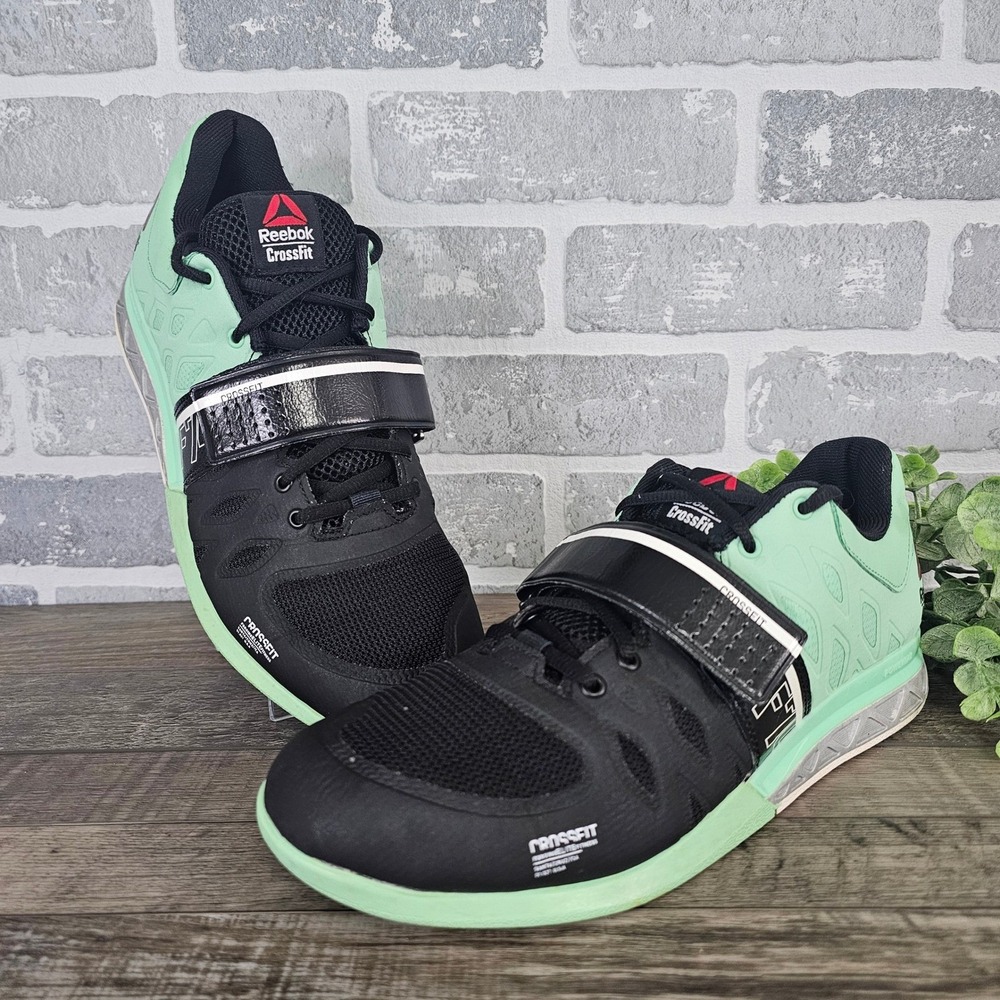 Reebok CrossFit Lifter Plus 2.0 Mens 9.5 Mint Black Weightlifting Shoes M45394‎